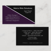 Carte de visite technique géométrique, Plum profon (Devant / Derrière)