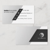 Carte De Visite Technique Informatique Diagonale simple (Devant / Derrière)