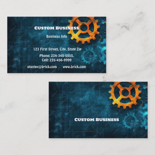 Carte De Visite Technique Mécanique Personnalisée Fabricant (Devant / Derrière)