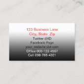 Carte De Visite Techno Abstrait Dreamy Green Red Sweep (Dos)