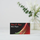 Carte De Visite Techno Abstrait Dreamy Green Red Sweep (Debout devant)