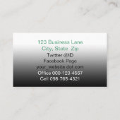 Carte De Visite Techno Abstrait Dreamy Green Yellow Sweep (Dos)