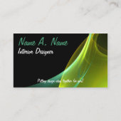 Carte De Visite Techno Abstrait Dreamy Green Yellow Sweep (Devant)