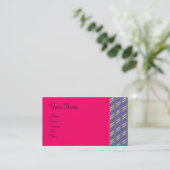 Carte De Visite TECHNO INFINITE Gold Faille En Bleu, Rose Fuchsia (Debout devant)