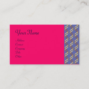 Carte De Visite TECHNO INFINITE Gold Faille En Bleu, Rose Fuchsia