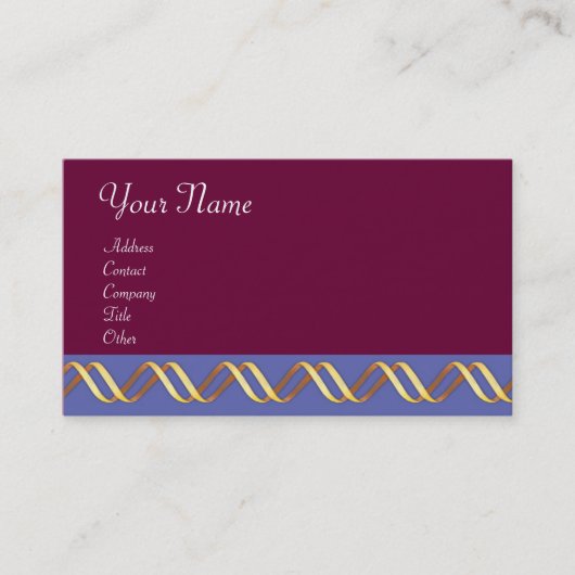 Carte De Visite TECHNO INFINITE Gold Faille En bleu violet (Devant)