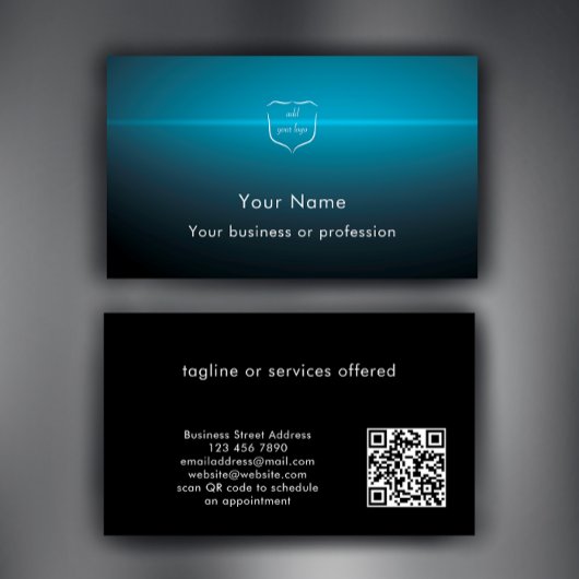 Carte De Visite Technologie de code QR de logo moderne et professi