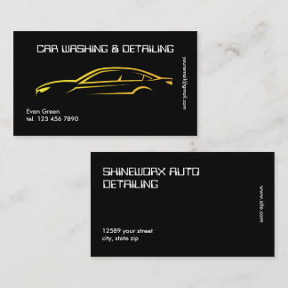 Carte De Visite Technologie de detailing de voiture Noir Doré
