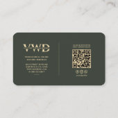 Carte De Visite Technologie de drone or moderne Monogramme Vert fo (Dos)