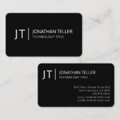 Carte De Visite Technologie de l'information moderne Noir (Devant / Derrière)