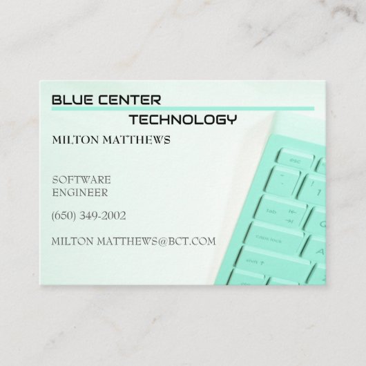 Carte De Visite Technologie de l'information RT du clavier vert (Devant)