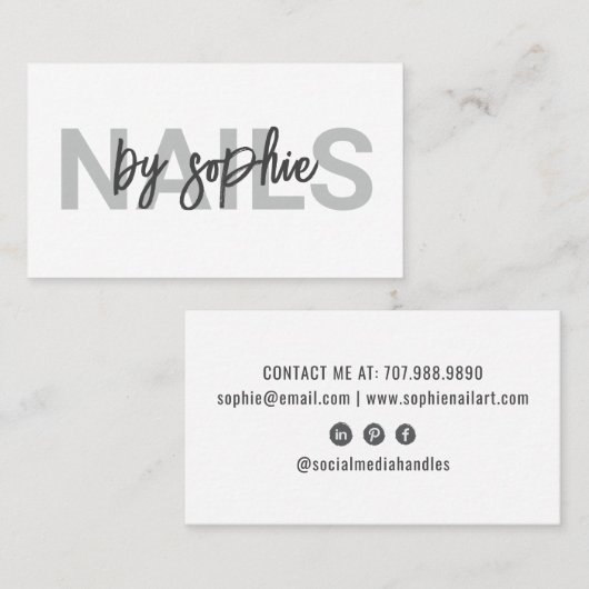 Carte De Visite Technologie de l'ongle (Devant / Derrière)