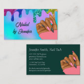 Carte De Visite Technologie de l'ongle multicolore (Devant / Derrière)