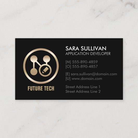 Carte De Visite Technologie de programmeur informatique (Devant)