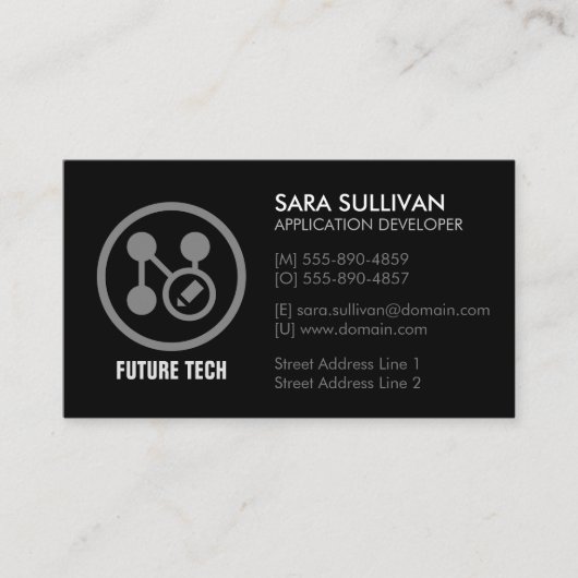 Carte De Visite Technologie de programmeur informatique (Devant)