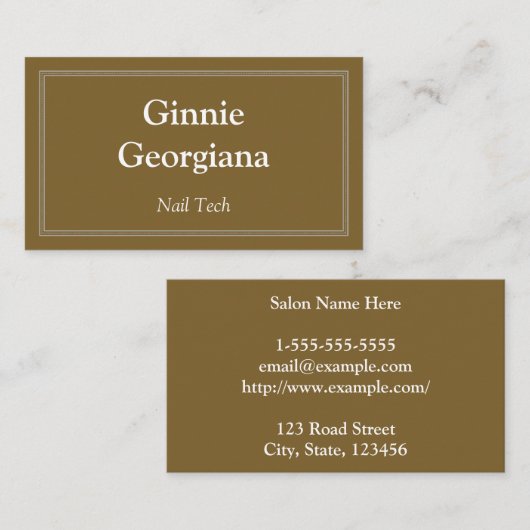 Carte De Visite Technologie d'ongles simple et personnalisable (Devant / Derrière)