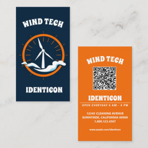 Carte De Visite TECHNOLOGIE ÉOLIENNE avec QR code