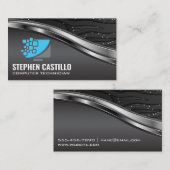 Carte De Visite Technologie informatique | Métallique (Devant / Derrière)