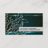 Carte De Visite Technologie | Lumières bleues | Circuitrie (Dos)