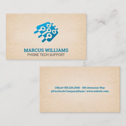 Carte De Visite Technologie | Micropuce (Devant / Derrière)