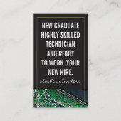 Carte De Visite Technologie micropuce | Nouvel embauche (Devant)