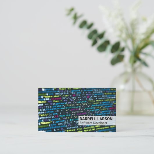 Carte De Visite Technologie moderne | Code de programmation (Debout devant)