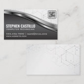 Carte De Visite Technologie | Moderne | Code QR (Devant / Derrière)