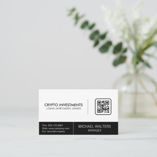 Carte De Visite Technologie moderne | Code QR (Debout devant)