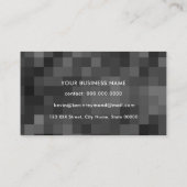 Carte De Visite technologie professionnelle en pixels noirs et bla (Dos)