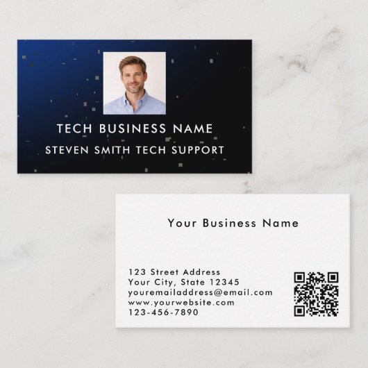 Carte De Visite Technologie professionnelle moderne de code QR et (Devant / Derrière)