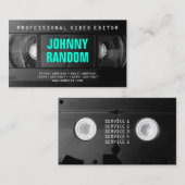 Carte De Visite Technologie rétro VHS noir blanc (Devant / Derrière)