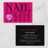 Carte De Visite Technologie rose chic de clou de 311 rayures de (Devant / Derrière)