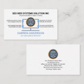 Carte De Visite Technologie Web de l'ordinateur de bureau simple (Devant / Derrière)