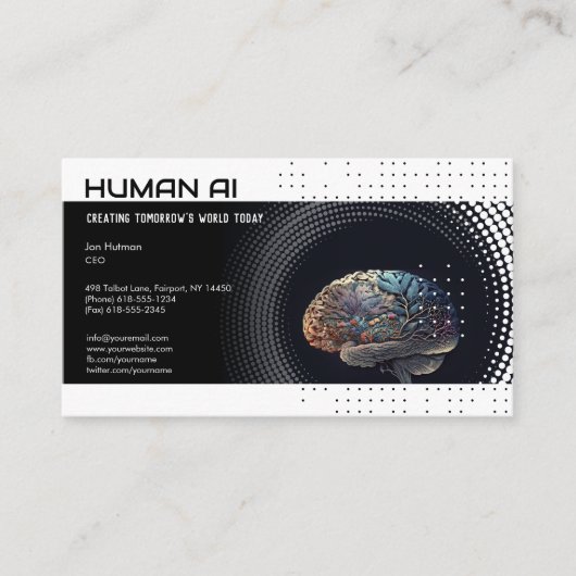 Carte De Visite Technologies de la science | Ingénieur AI (Devant)