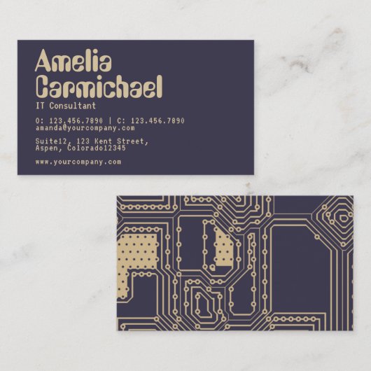 Carte de visite technologique geek soja et Eclipse (Devant / Derrière)
