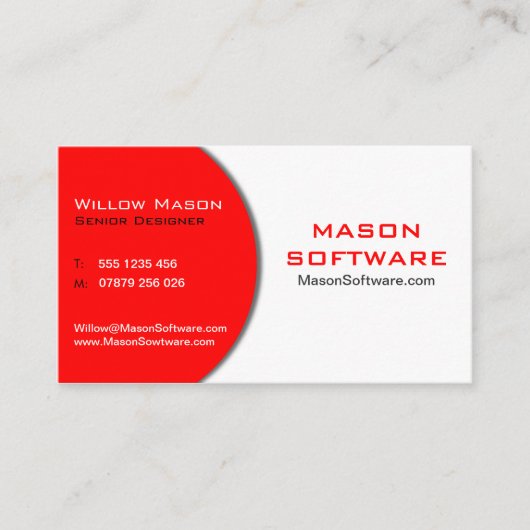 Carte de visite technologique moderne rouge et bla (Devant)