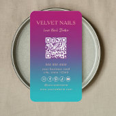Carte De Visite Technologue Ongles Moderne Code Qr Manucure Stylée