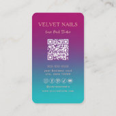 Carte De Visite Technologue Ongles Moderne Code Qr Manucure Stylée (Dos)