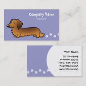 Carte De Visite Teckel de bande dessinée (à cheveux longs) (Devant / Derrière)