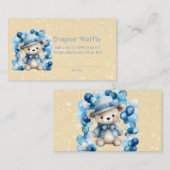 Carte De Visite Teddy Bear Balloon Arch Boy Diaper Raffin (Devant / Derrière)