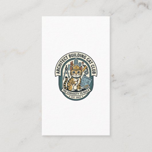 Carte De Visite Tee shirt graphique chat bâtiment architecte Art - (Devant)