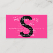 Carte De Visite Teeth rose Neon blanchir Conseils de soins postéri (Devant)