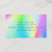 Carte De Visite teinte arc-en-ciel pastel irisé moderne (Dos)