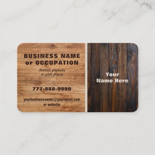 Carte De Visite Teinte de bois rustique (Devant)
