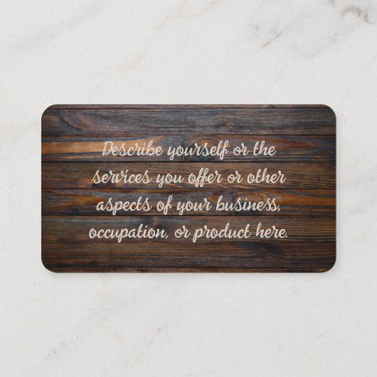 Carte De Visite Teinte de bois rustique (Dos)