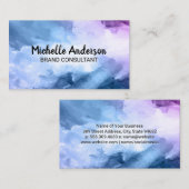 Carte De Visite Teintes bleu pourpre | Aquarelle Artistique (Devant / Derrière)