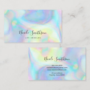 Carte De Visite teintes pastel faux holographe