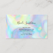 Carte De Visite teintes pastel faux holographe (Dos)