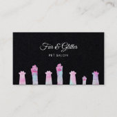 Carte De Visite teintes pastel pattes de velours sur noir (Devant)