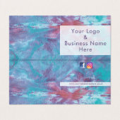 Carte De Visite teinture Abstraite en marbre bleu rose (Extérieur déplié)